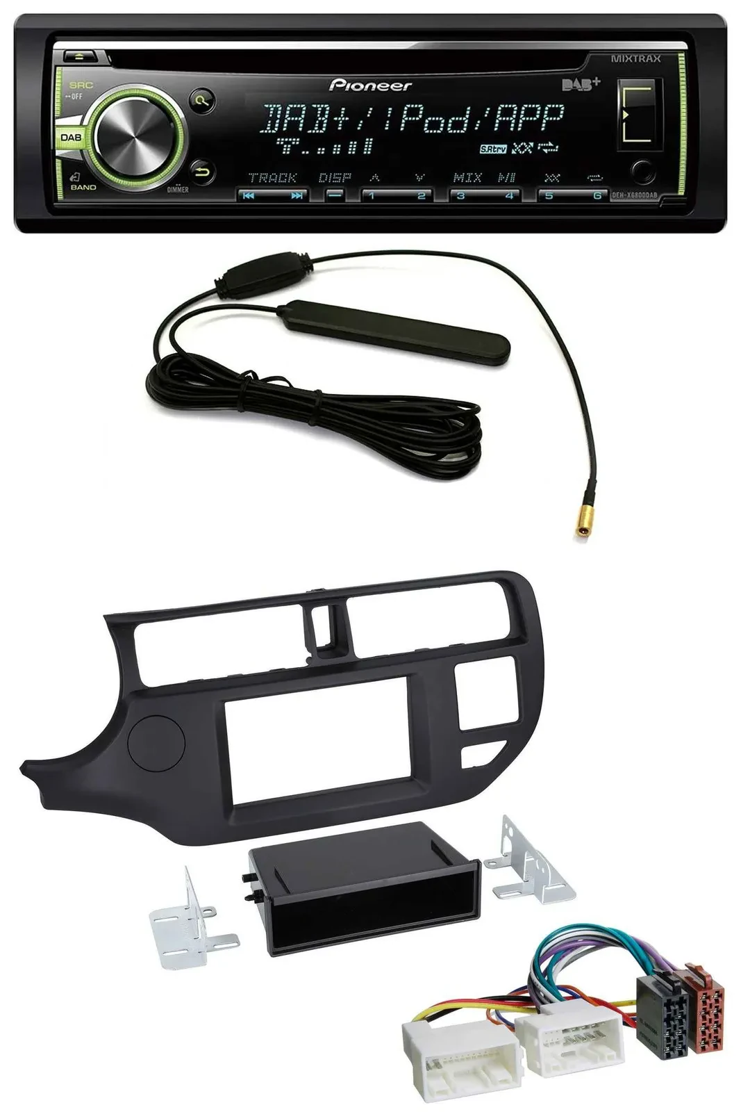 Pioneer MP3 USB CD DAB AUX Autoradio für Kia Rio (UB 2011-2014) schwarz