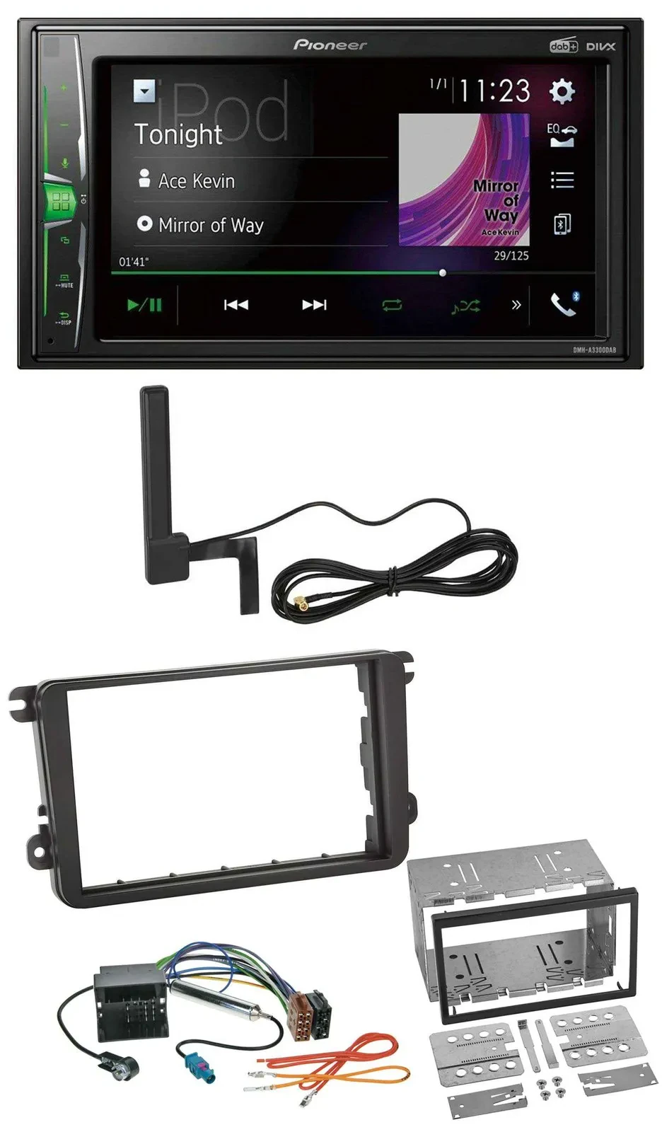 Pioneer MP3 DAB AUX 2DIN Bluetooth Autoradio für Seat Alhambra Leon Toledo