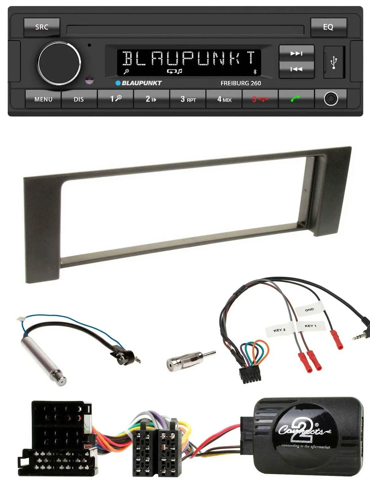Blaupunkt Lenkrad Bluetooth MP3 USB Autoradio für Audi A4 2000-2004 ISO