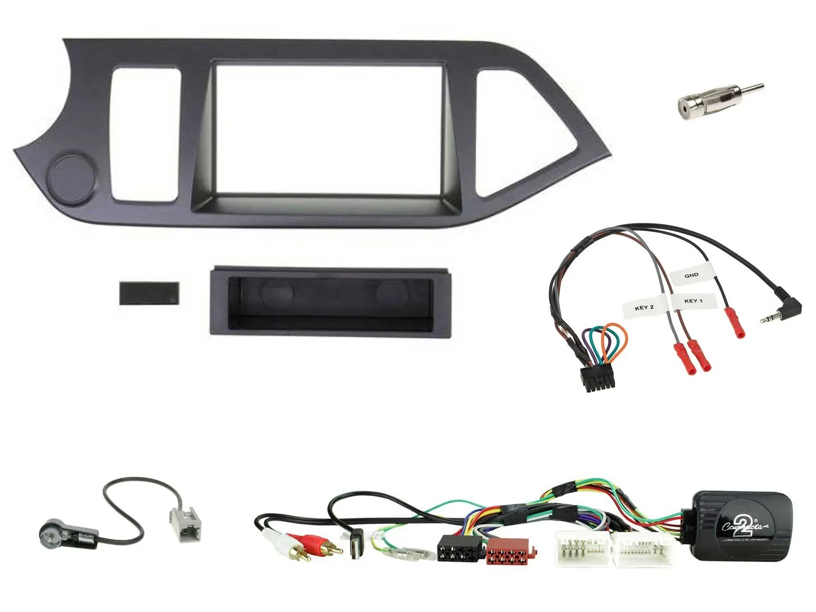 Radioset Lenkradadapter DIN Autoradio für Kia Picanto ab 2011 USB AUX ohne Start