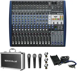 PRESONUS Studiolive AR16C 16-Ch. Hybrid Live/Recording Mixer+Snake Cable+3) Mics