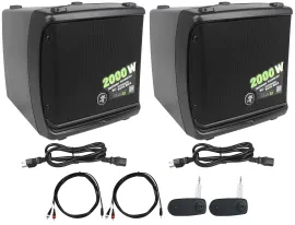 (2) Mackie DLM8 2000W 8" Powered Active DJ PA Speakers w/Wireless Stereo Linking