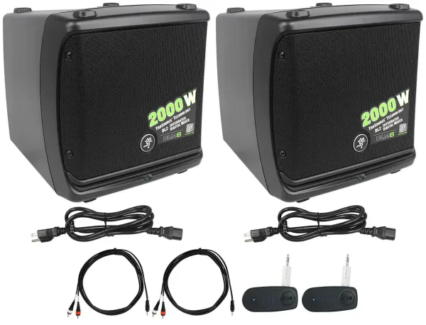 (2) Mackie DLM8 2000W 8" Powered Active DJ PA Speakers w/Wireless Stereo Linking