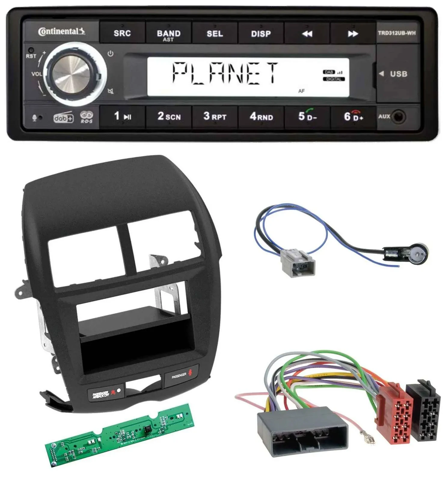Автомагнитола для Mitsubishi ASX (2010–2014) Continental 1DIN USB/AUX DAB MP3