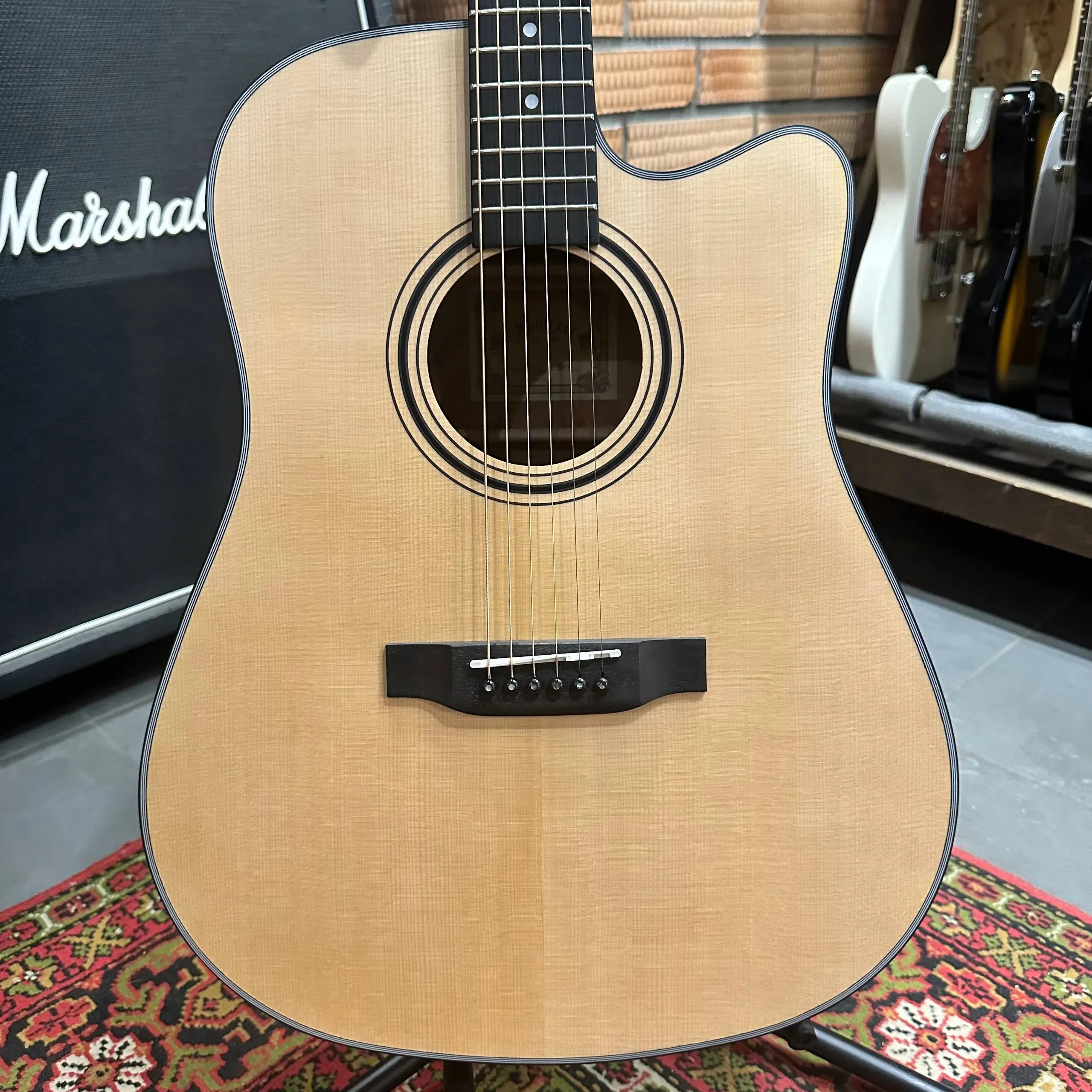 Трансакустическая гитара Mentreel HB-6DC-OS1 Dreadnought Natural Satin