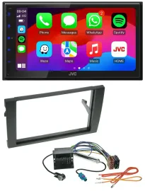 JVC Bluetooth USB MP3 2DIN DAB Autoradio für Audi A4 01-08 B6 B7 Quadlock