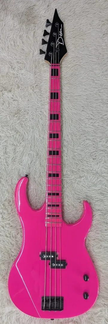 Dean CZONE BASS FLP Custom Zone Bass Guitar Basswood Body Flourescent Pink