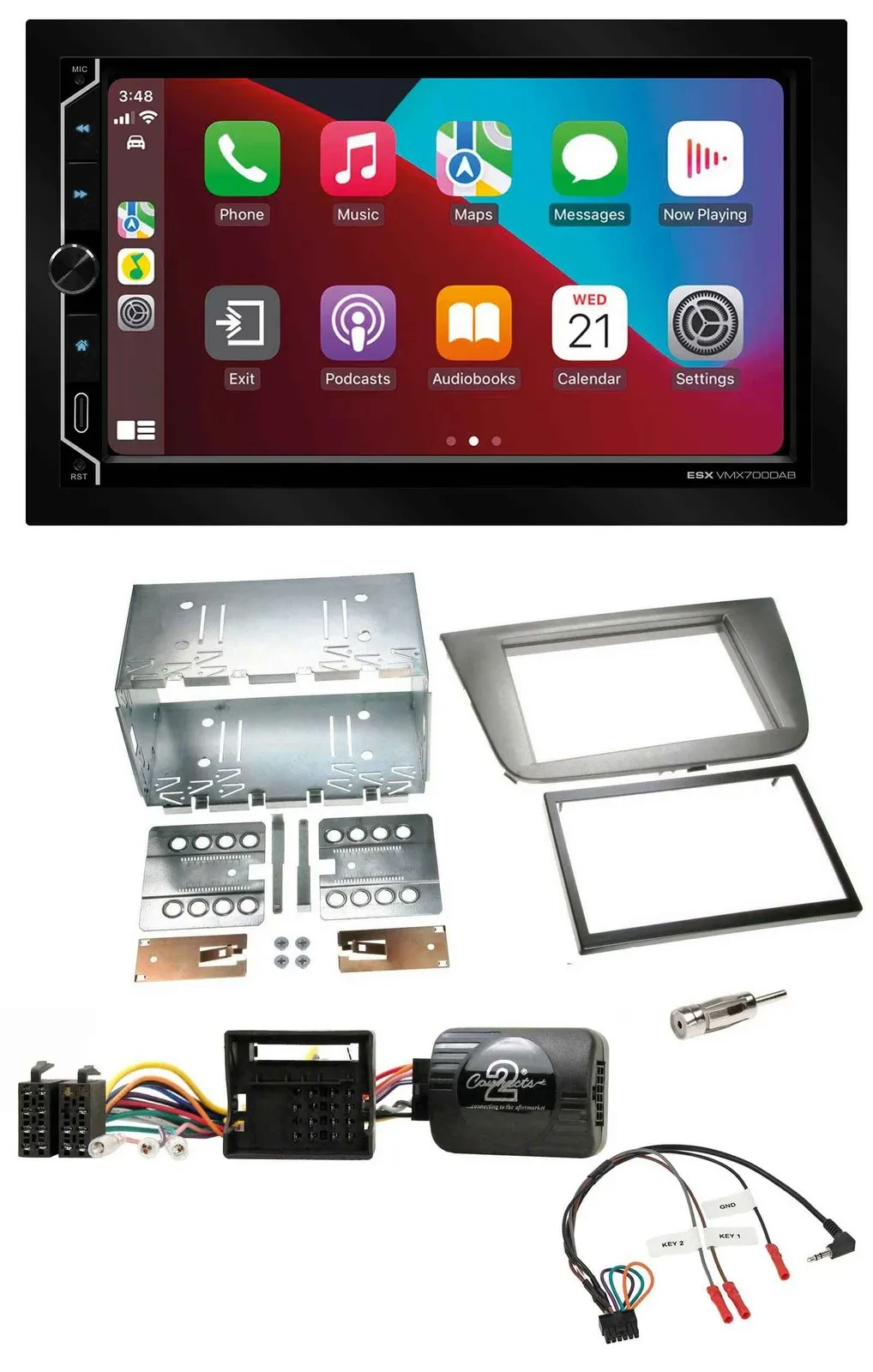 Автомагнитола для Seat Altea, Altea XL, Toledo ESX 2DIN DAB USB Bluetooth антрацит