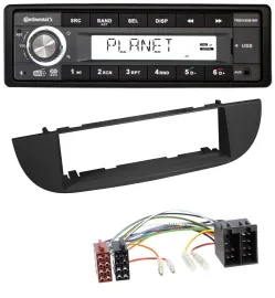 Автомагнитола для Fiat 500 (с 2007) Continental 1DIN, USB, AUX, DAB, MP3, черный