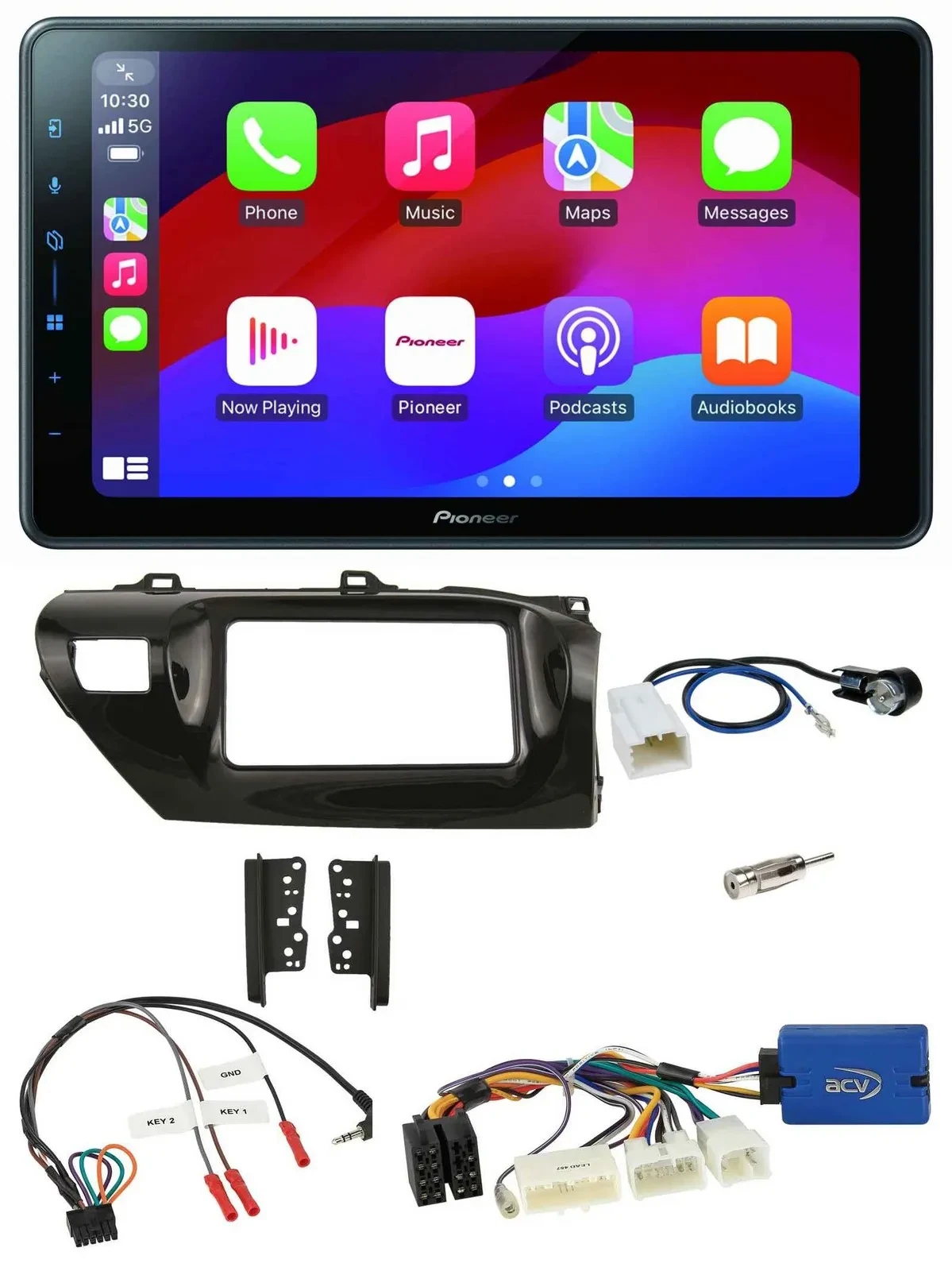 Автомагнитола Pioneer 2DIN Bluetooth USB DAB для Toyota Hilux 2015–2020 с поддержкой управления на руле