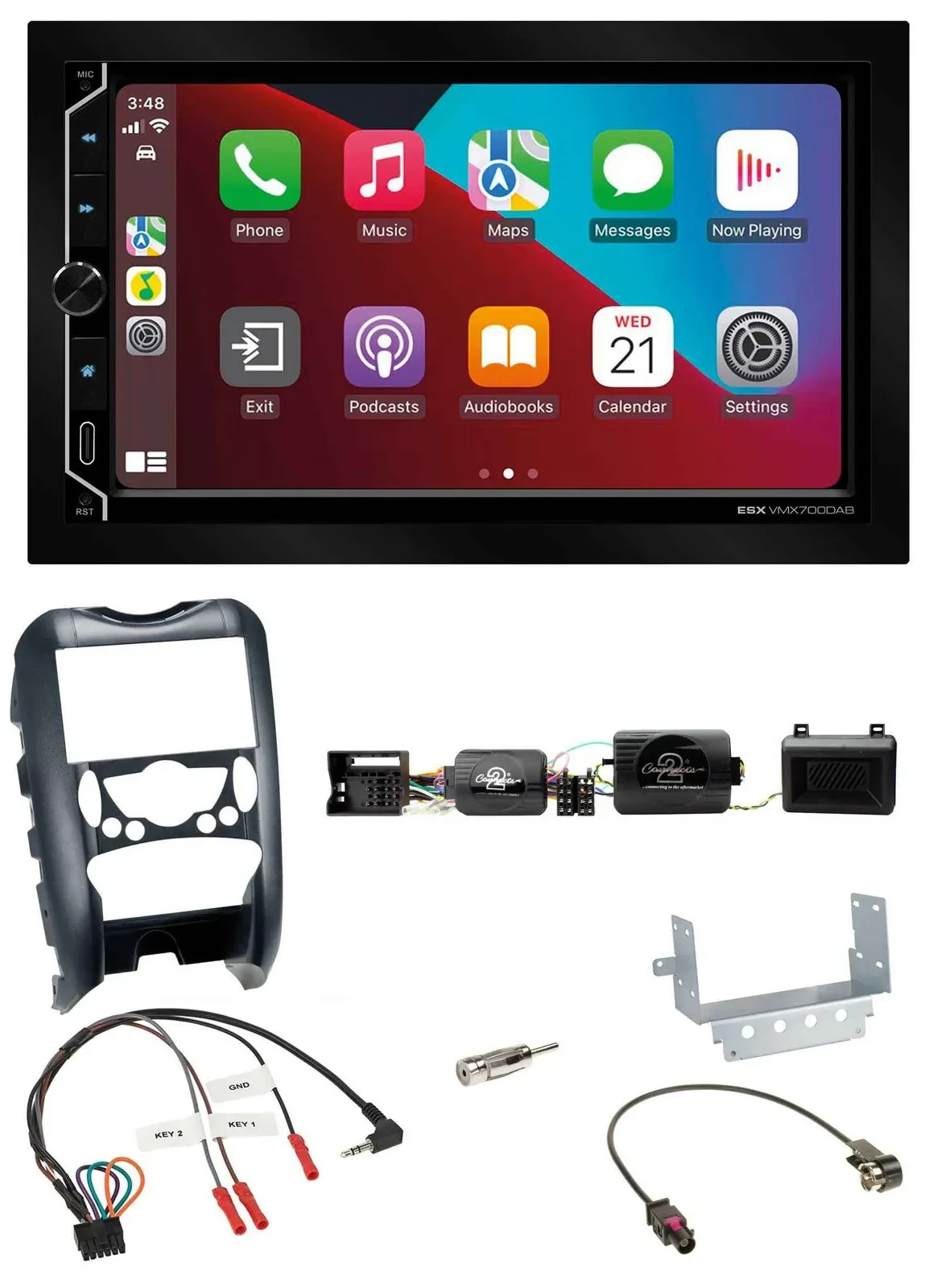 ESX 2DIN DAB USB Lenkrad Bluetooth Autoradio für Mini Cooper 06-14 Parksensor