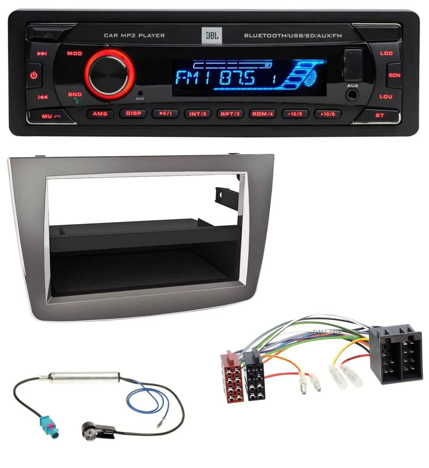 JBL AUX MP3 USB Bluetooth SD Autoradio für Alfa Romeo MiTo 955 08-14 ISO dunkels