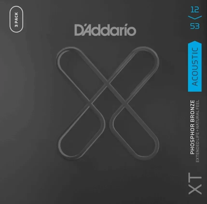 Струны для акустической гитары D'Addario XTAPB1253-3P, фосф.бронза, 12-53, с покрытием, 3 комплекта