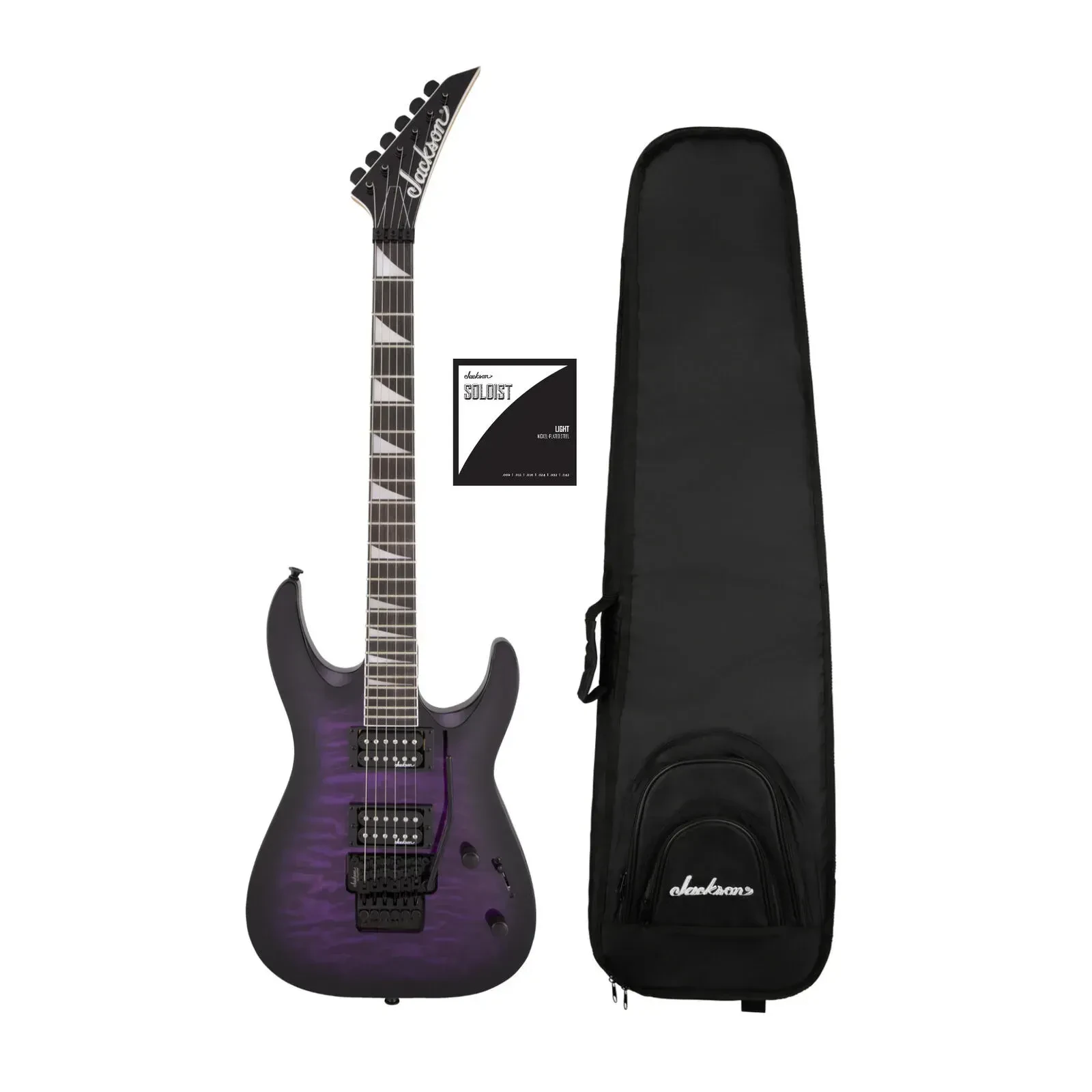 Jackson JS Series Dinky Arch Top 6 String Electric Guitar Purple Bundle