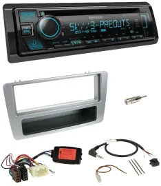 Kenwood Bluetooth USB CD Lenkrad DAB Autoradio für Honda Civic 2001-2003 silber