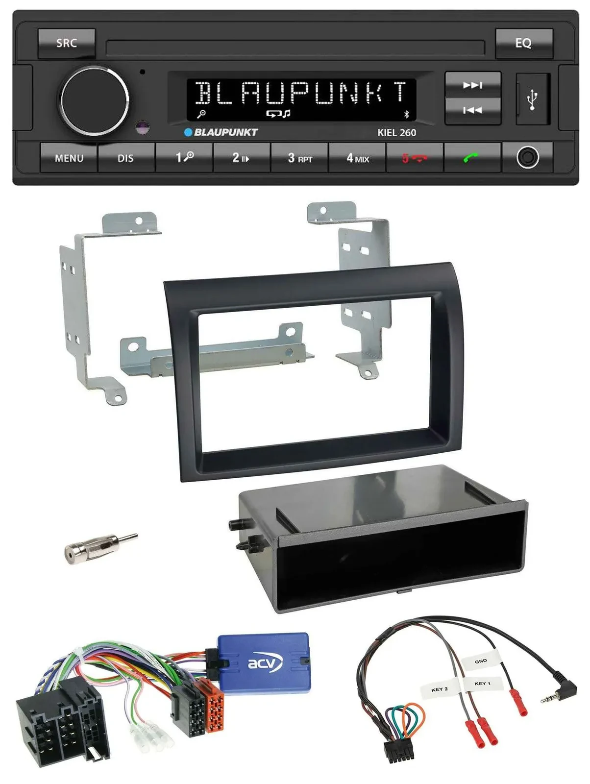 Blaupunkt USB DAB Bluetooth Lenkrad Autoradio für Fiat Ducato 08-11 schwarz Prof