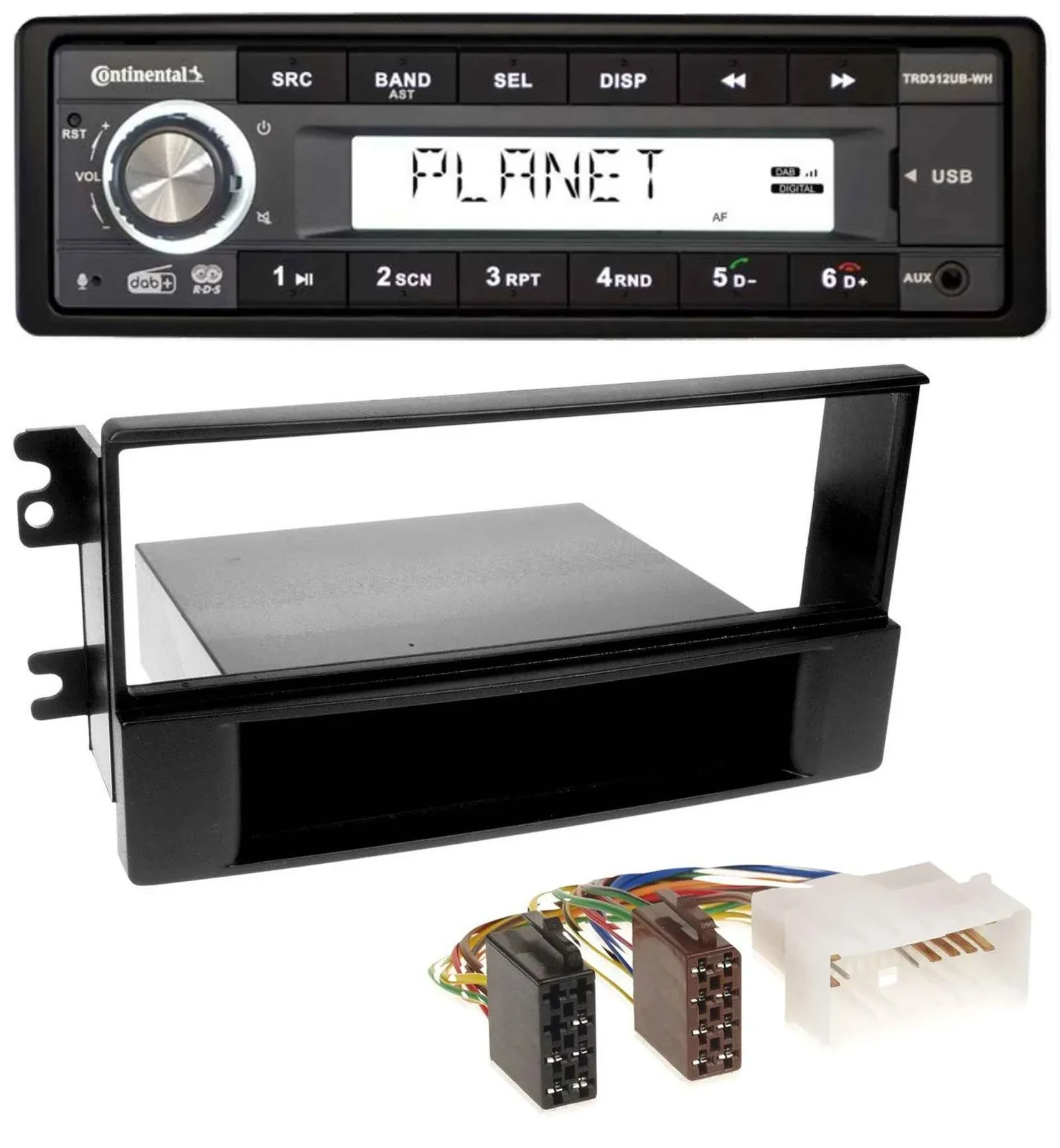 Continental USB 1DIN AUX DAB MP3 Autoradio für Kia Sportage (ab 2005)