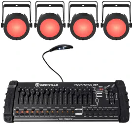 Светодиодный прибор Chauvet DJ COREpar Q60 ILS RGBA COB D-Fi USB с DMX-пультом (4 штуки)
