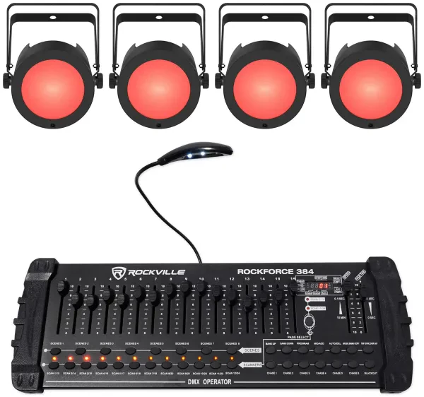 Светодиодный прибор Chauvet DJ COREpar Q60 ILS RGBA COB D-Fi USB с DMX-пультом (4 штуки)