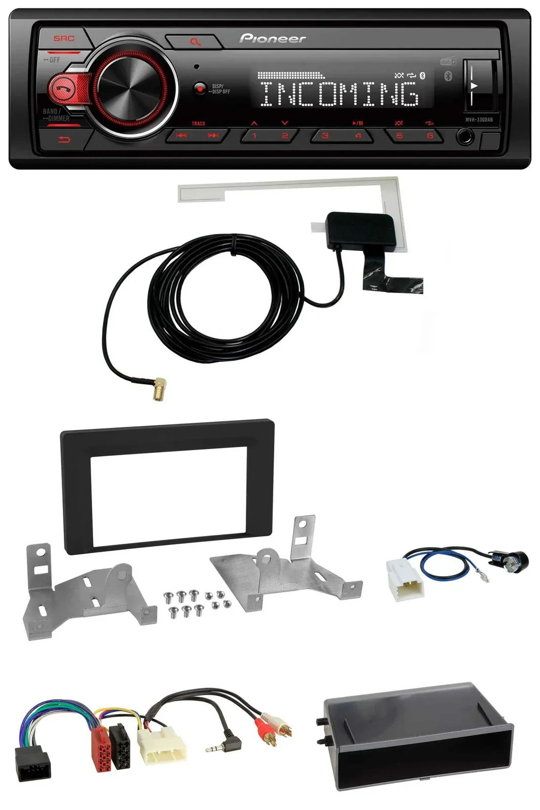 Pioneer MP3 AUX CD DAB USB Autoradio für Toyota Aygo AB7 ab 2022 mattschwarz
