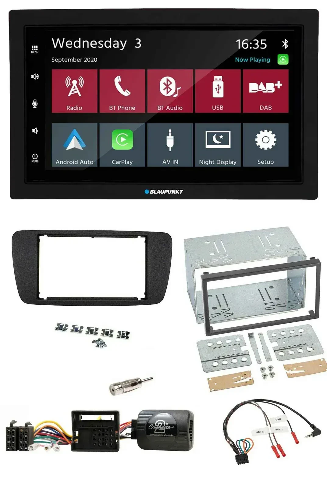 Blaupunkt DAB Bluetooth USB Lenkrad 2DIN Autoradio für Seat Ibiza ab 08 nitschwa