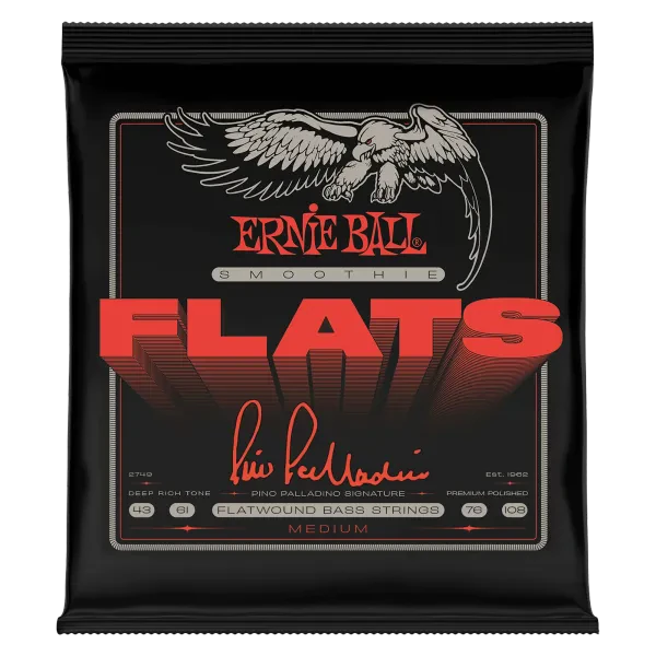 Струны для бас-гитары Ernie Ball 2749 Pino Palladino Smoothie Flats Medium 43-108