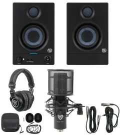 Pair Presonus Eris 3.5BT 2nd Gen 3.5" Studio Monitors w/Bluetooth+Mic+Headphones