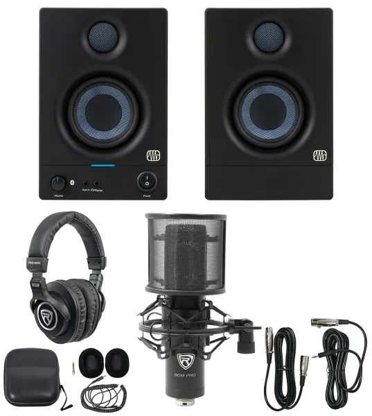 Pair Presonus Eris 3.5BT 2nd Gen 3.5" Studio Monitors w/Bluetooth+Mic+Headphones