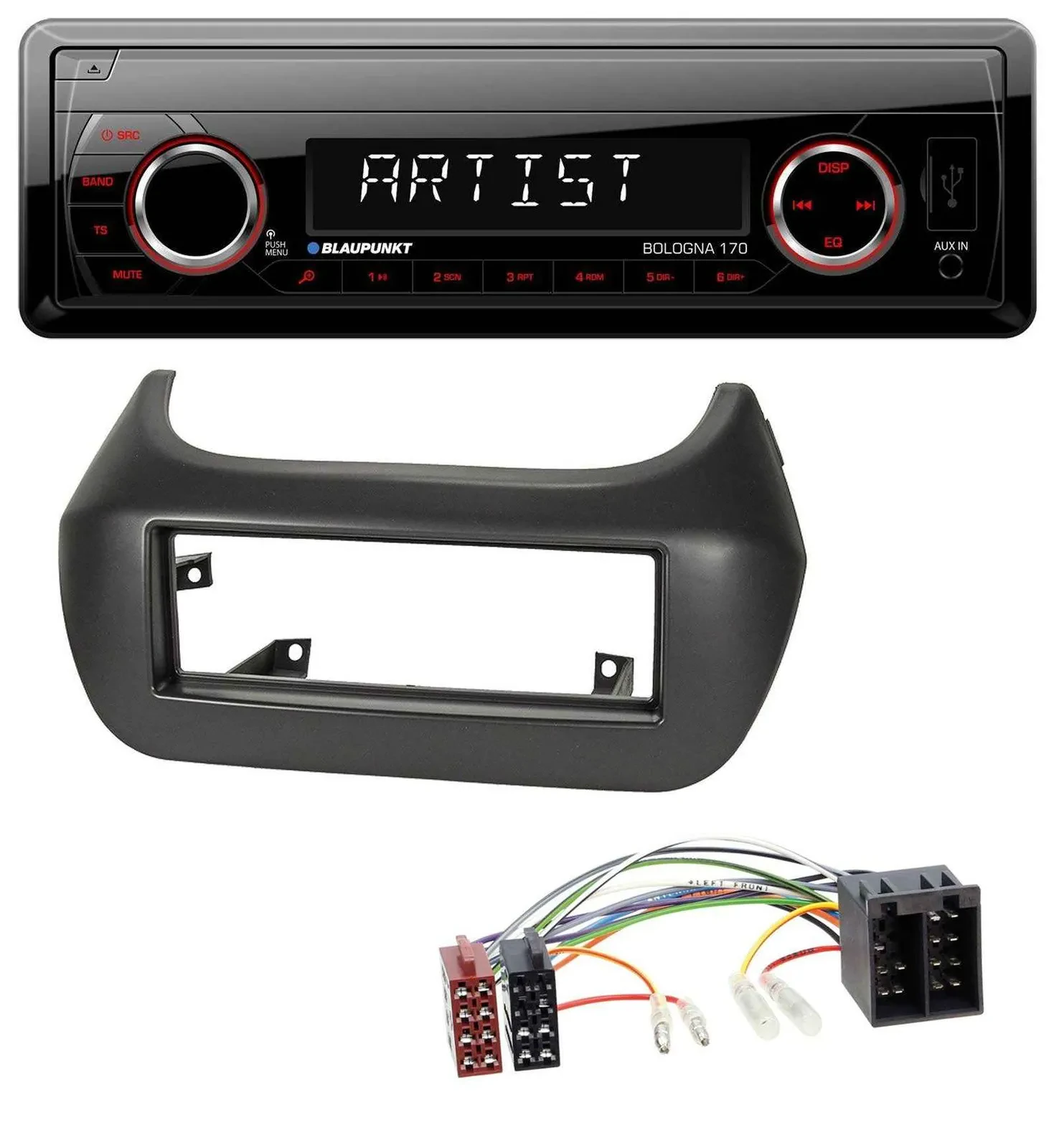 Blaupunkt SD USB 1DIN MP3 AUX Autoradio für Fiat Fiorino Qubo Citroen Nemo Peuge