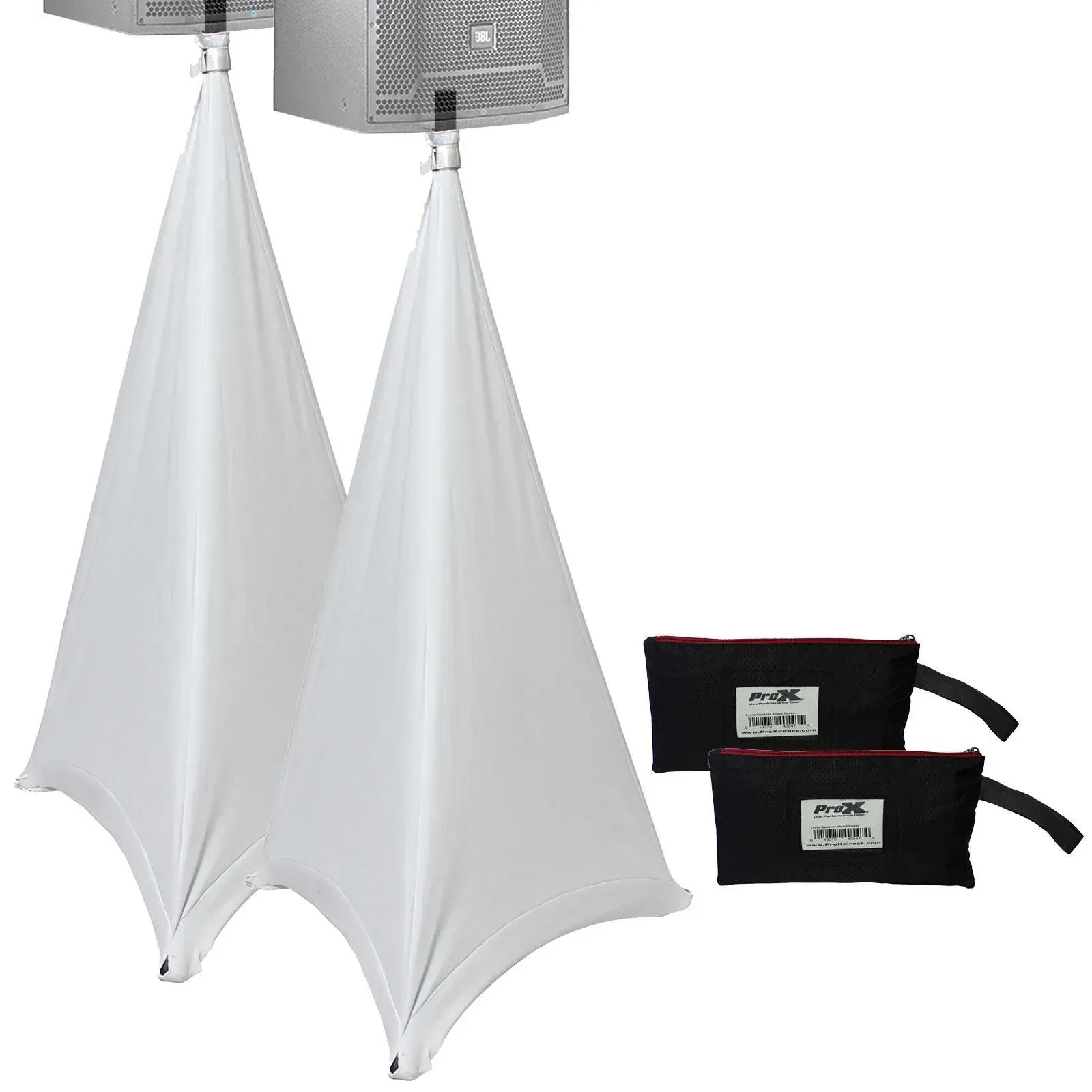 Чехол для стойки ProX X-SP2SC двухсторонний, белый, с мешком (набор, 2 шт.)