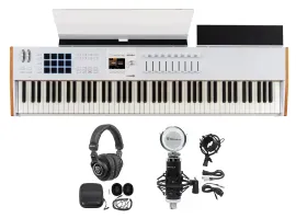 Arturia KEYLAB 88-Key Mk3 White USB Midi Keyboard Controller+Headphones+Mic