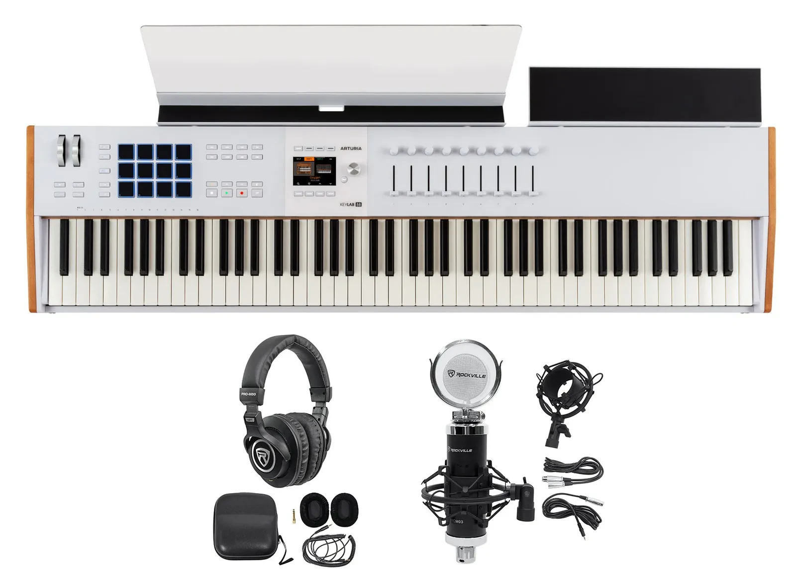 Arturia KEYLAB 88-Key Mk3 White USB Midi Keyboard Controller+Headphones+Mic