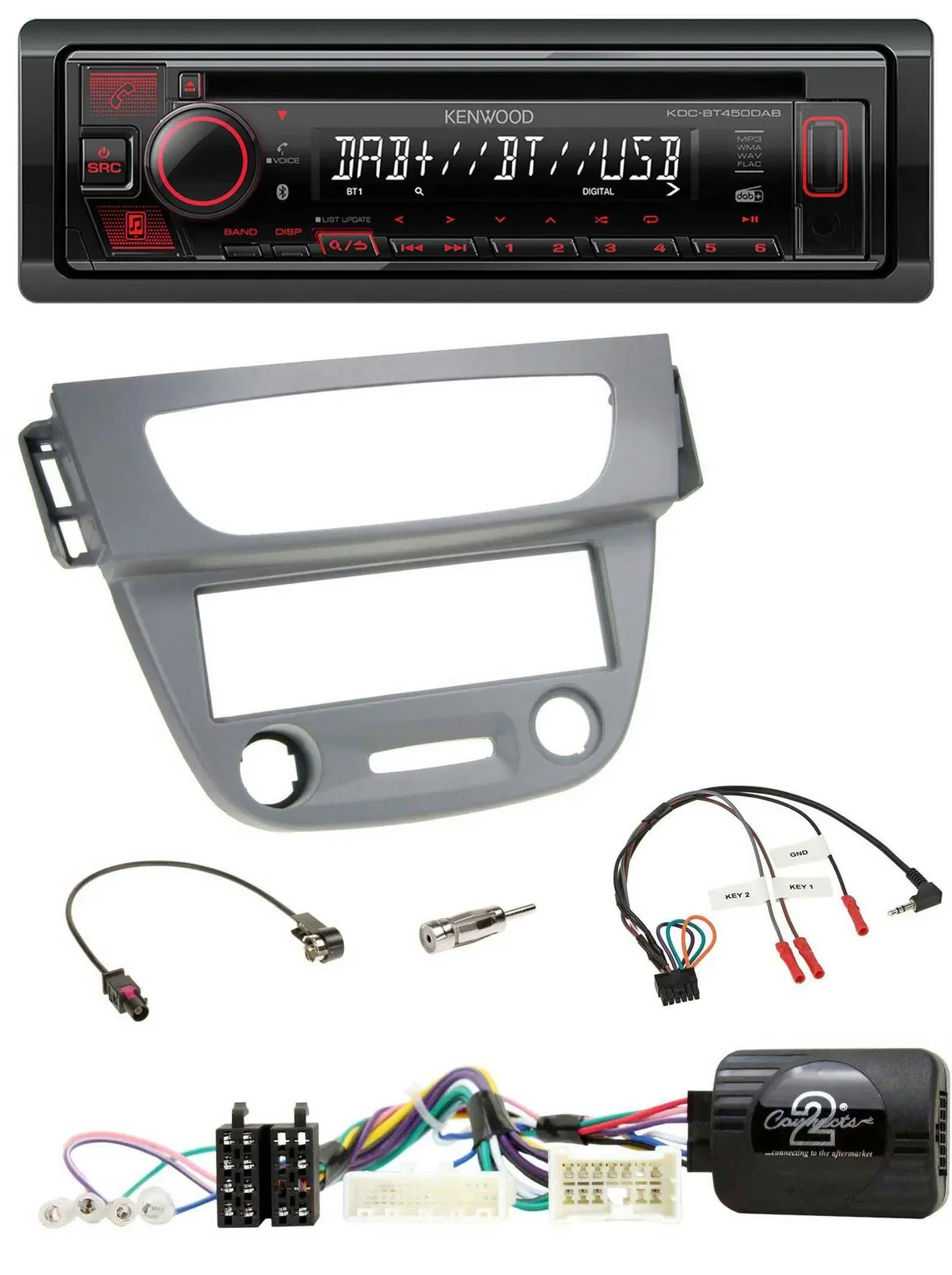 Kenwood Lenkrad CD USB Bluetooth DAB Autoradio für Renault Megane 3 2012-2014 gr