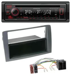 Kenwood MP3 CD USB Bluetooth DAB Autoradio für Fiat Idea (350, 03-11) - grau