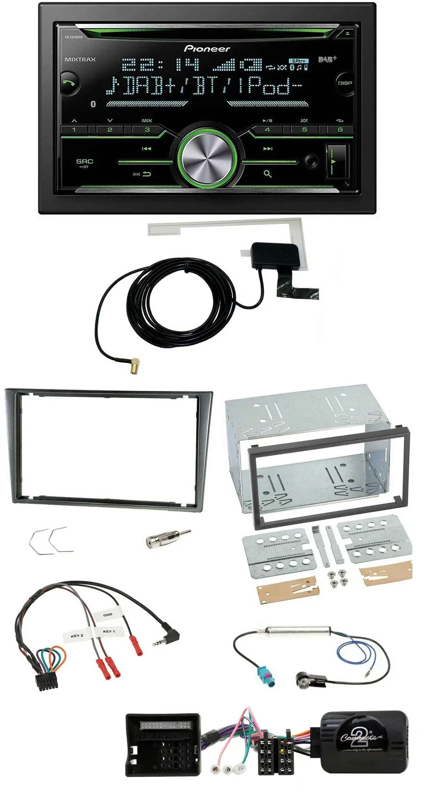 Pioneer CD USB Lenkrad Bluetooth 2DIN DAB Autoradio für Opel Corsa C 2004-2006 a