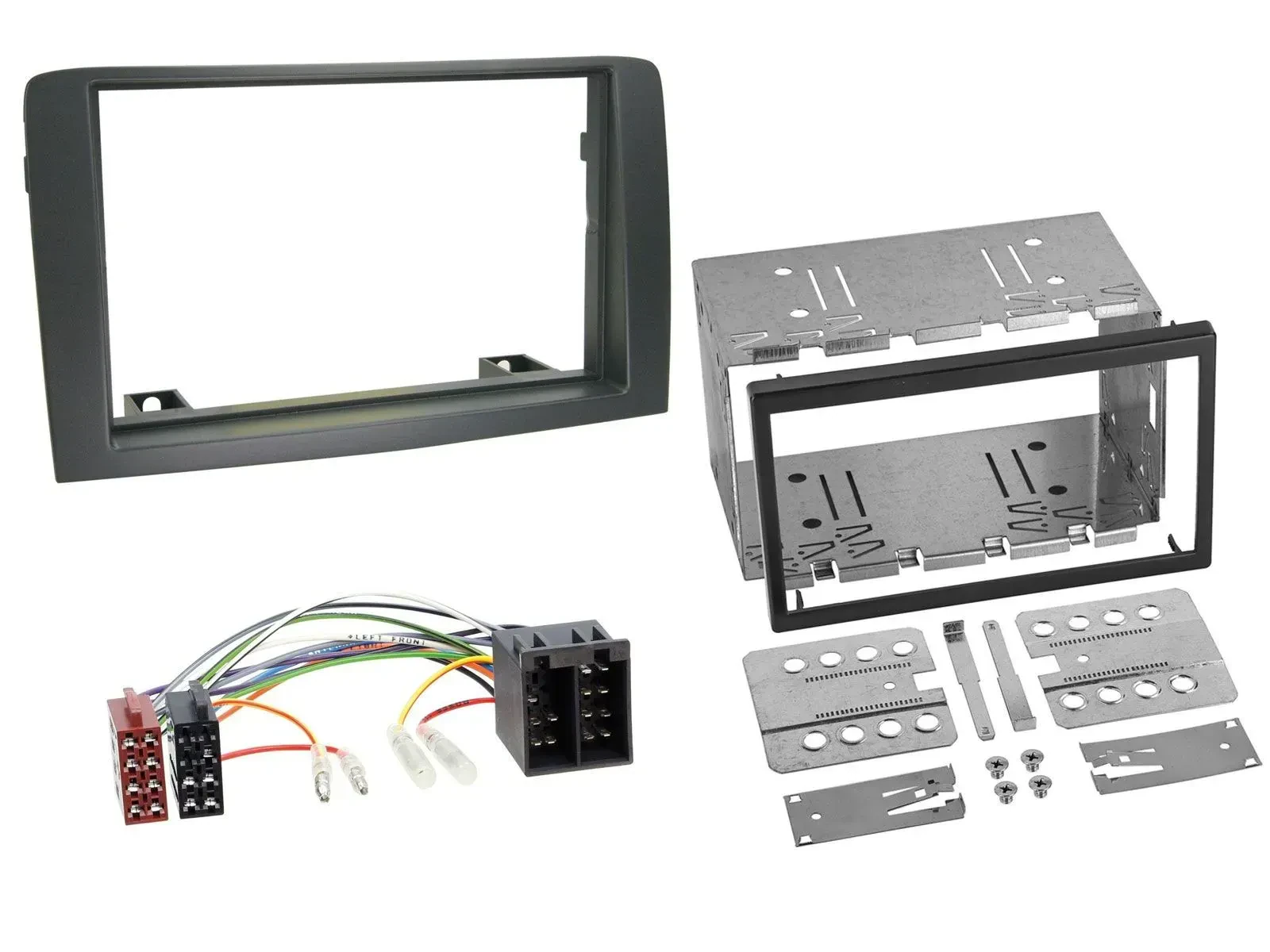 Radioeinbauset Doppel DIN Autoradio für Fiat Idea (ab 05) - grau