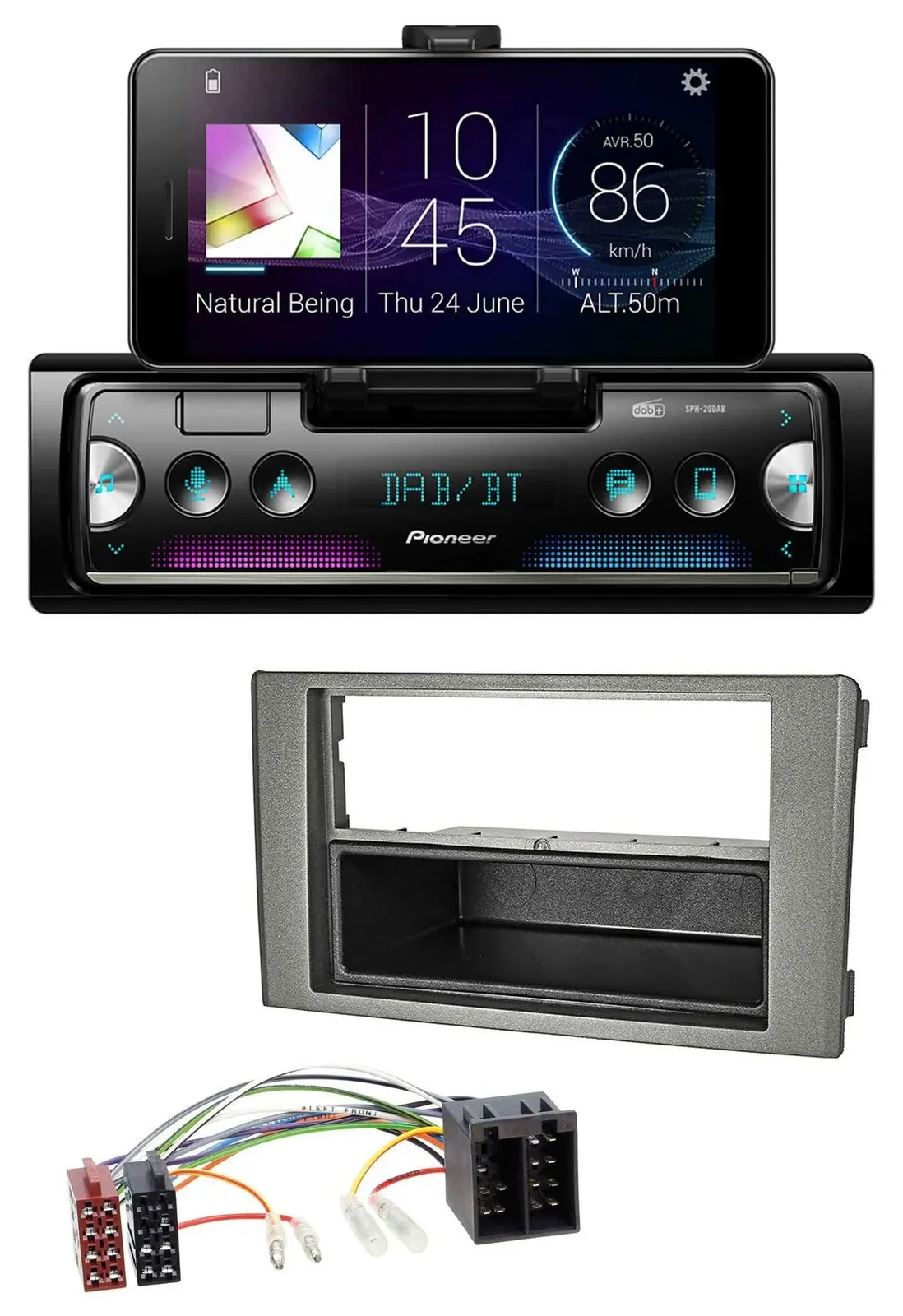 Pioneer USB MP3 Bluetooth DAB Autoradio für Iveco Daily (06-14) dunkelgrau