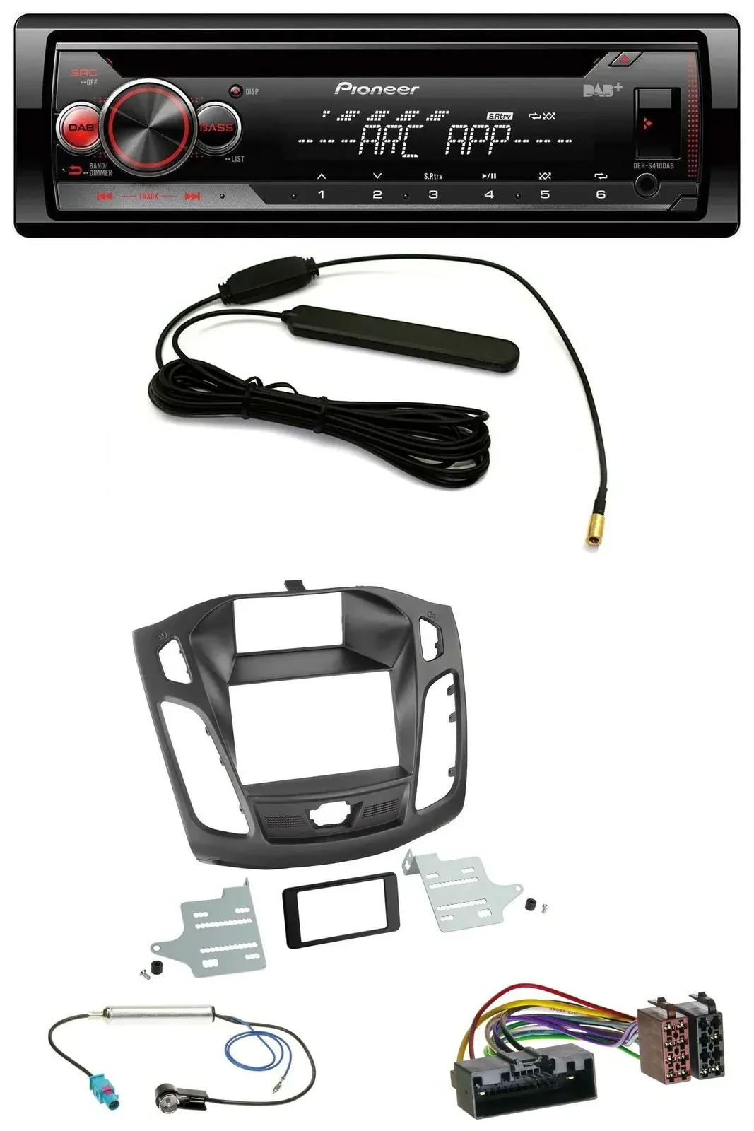 Автомагнитола для Ford Focus (2011–2014) Pioneer CD/USB/AUX/DAB, MP3