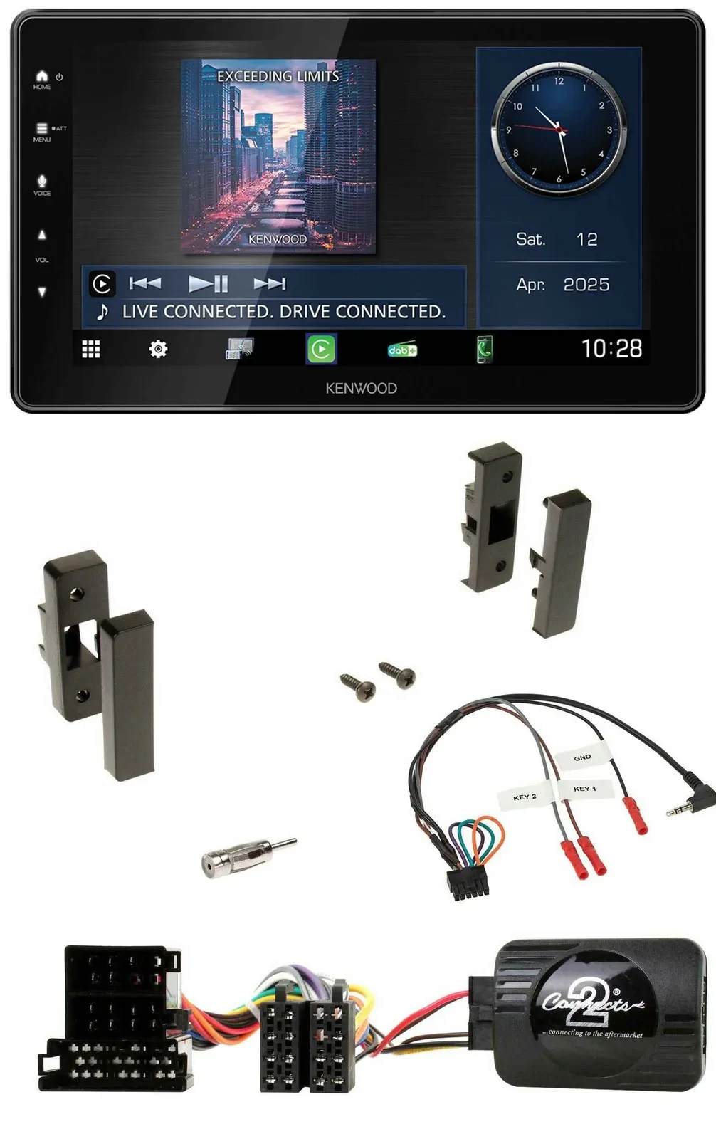 Kenwood Lenkrad Bluetooth USB DAB Autoradio für Audi A3 8L 1996-2000