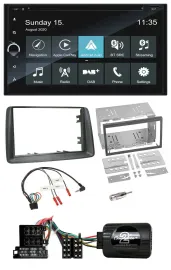 Blaupunkt 2DIN Lenkrad TMC Bluetooth USB DAB Navigation für Fiat Panda 2004-2007