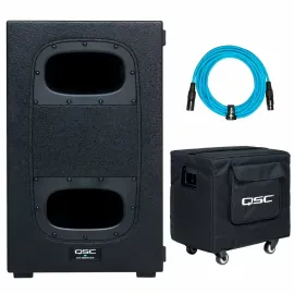 QSC KS112 12" 2000W Powered DJ PA Subwoofer with Cover & XLR Cable