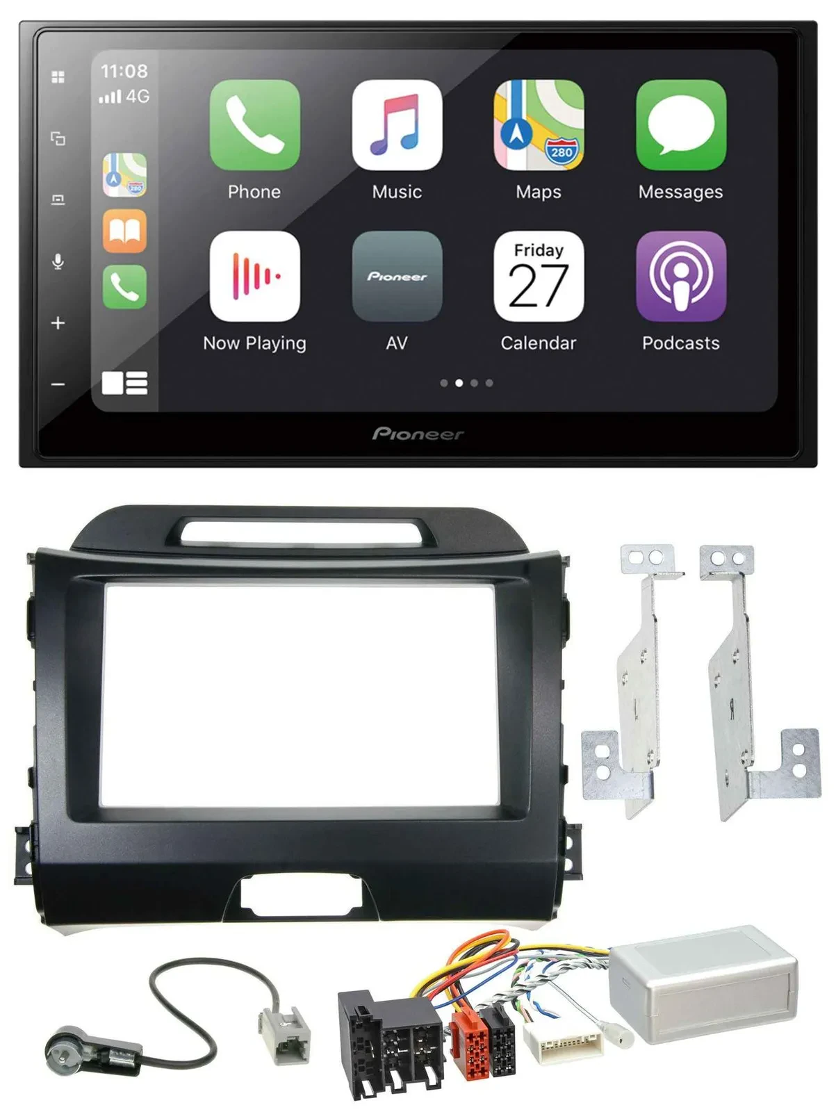 Pioneer Lenkrad Bluetooth DAB 2DIN USB Autoradio für Kia Sportage 3 10-15 Navi s