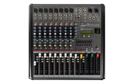 Аналоговый микшерный пульт Intrend ITMIX-8-2 12 входов (8 аналоговых, 1 стерео, 2 USB), 2 группы, Bluetooth, USB MP3-плеер, процессор эффектов 24-бит, 9‑полосный графический эквалайзер