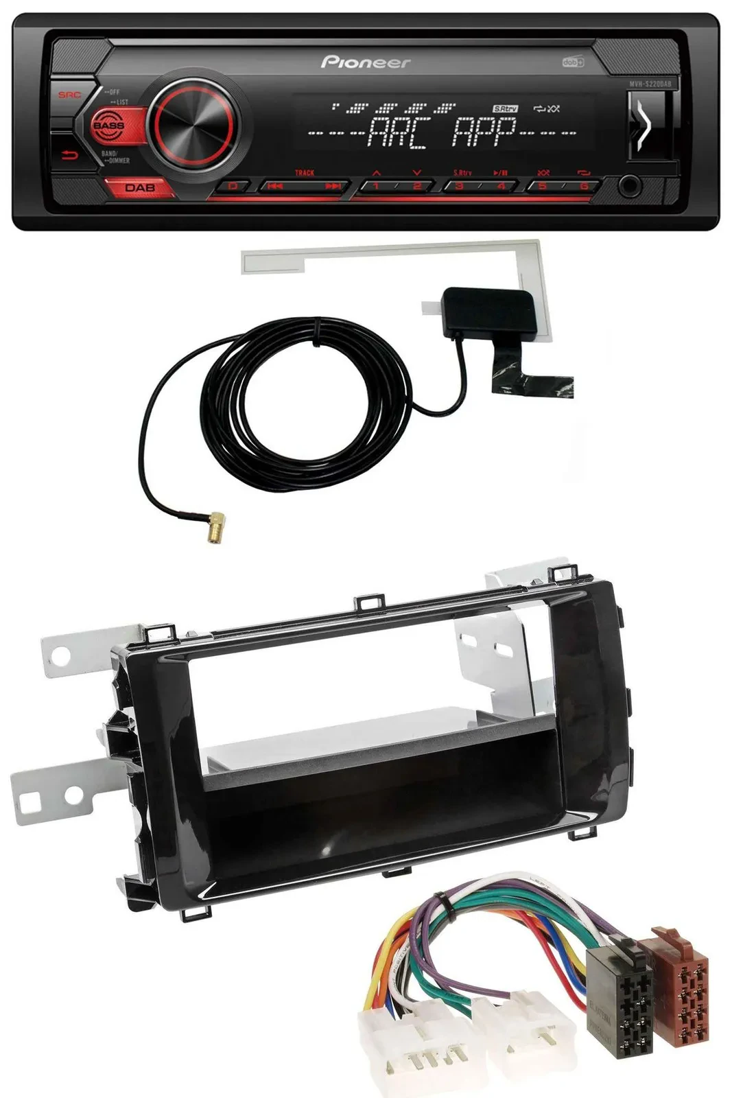 Автомагнитола Pioneer 1 DIN USB DAB MP3 AUX для Toyota Auris (с 2013), черная