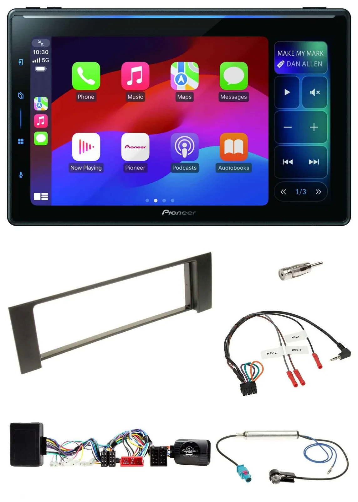 Pioneer Bluetooth DAB Lenkrad USB Autoradio für Audi A4 B6 00-04 Bose Vollaktivs