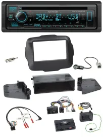 Kenwood Bluetooth DAB CD Lenkrad USB Autoradio für Jeep Renegade ab 2015
