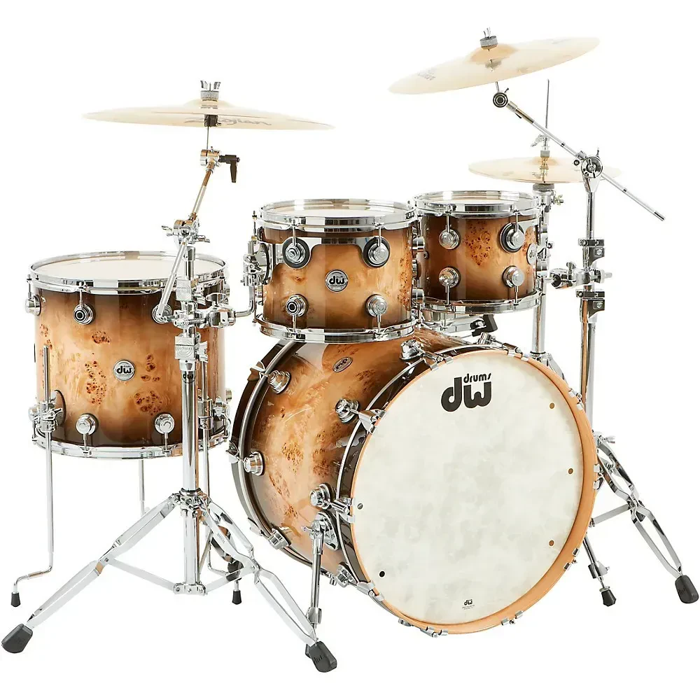 DW SSC Collector's Series 4-Piece Exotic Maple Shell Pack Candy Burst Mappa Burl