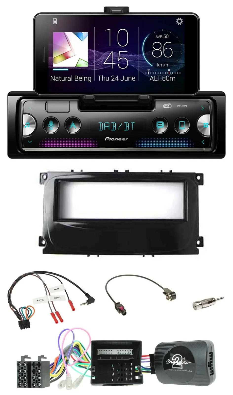 Pioneer USB Lenkrad Bluetooth DAB Autoradio für Ford Galaxy Focus C-Max Can ab 2