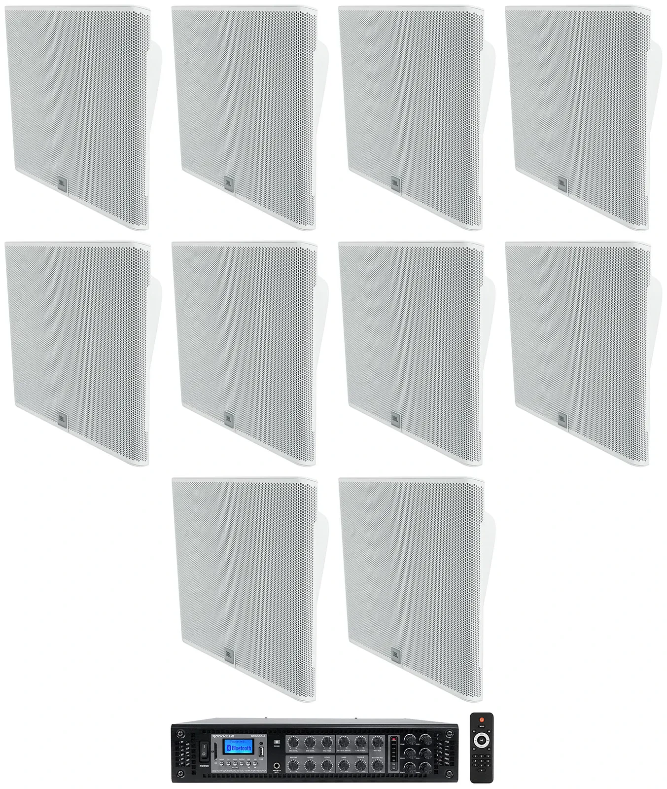 Настенная пассивная акустическая система JBL SLP14/T-WH 4", 70V, белая, low-profile (набор, 10 шт.) с усилителем RCS350-6