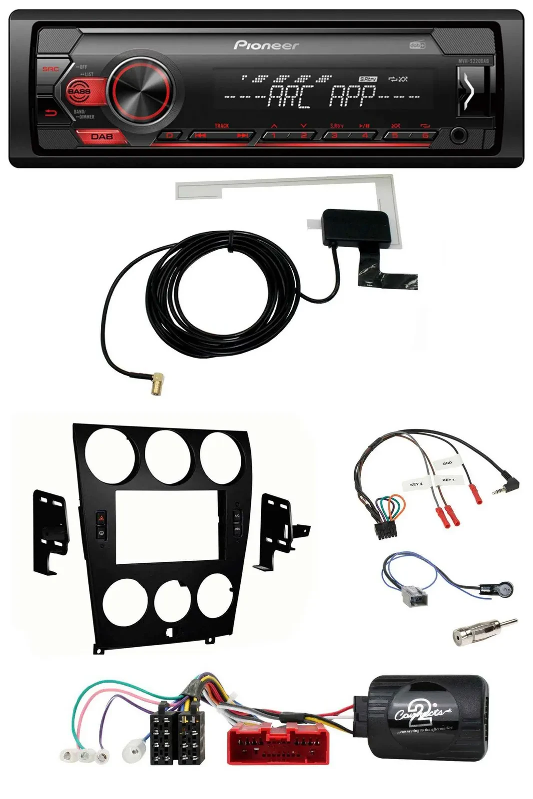 Pioneer 1DIN USB DAB MP3 Lenkrad Autoradio für Mazda 6 (2006-2008)
